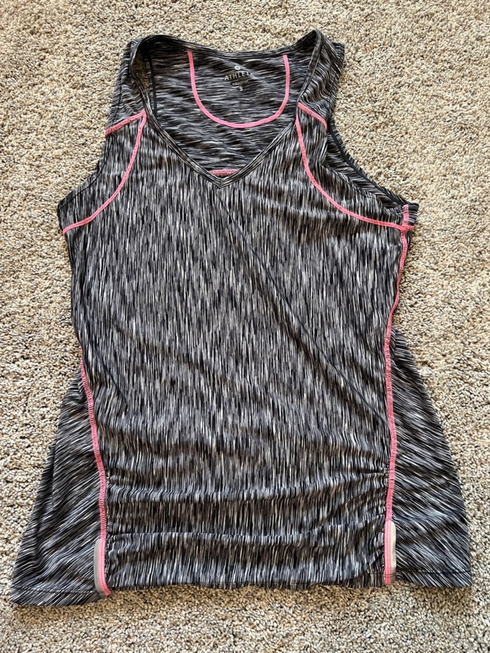 Athleta Gray Tank with Pink Trim